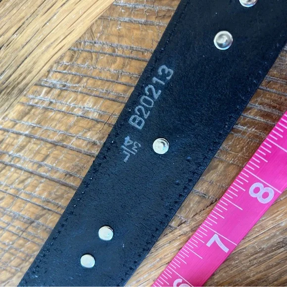 Brighton Black Leather Belt Turquoise Concho Western Silver Buckle B20213 L. 34 - Picture 6 of 8